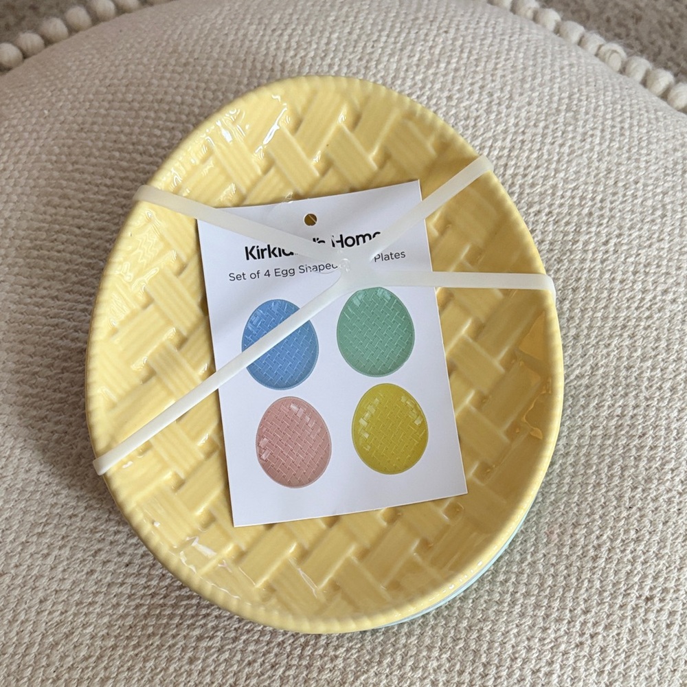Kirkland multi color Egg Shaped Plates